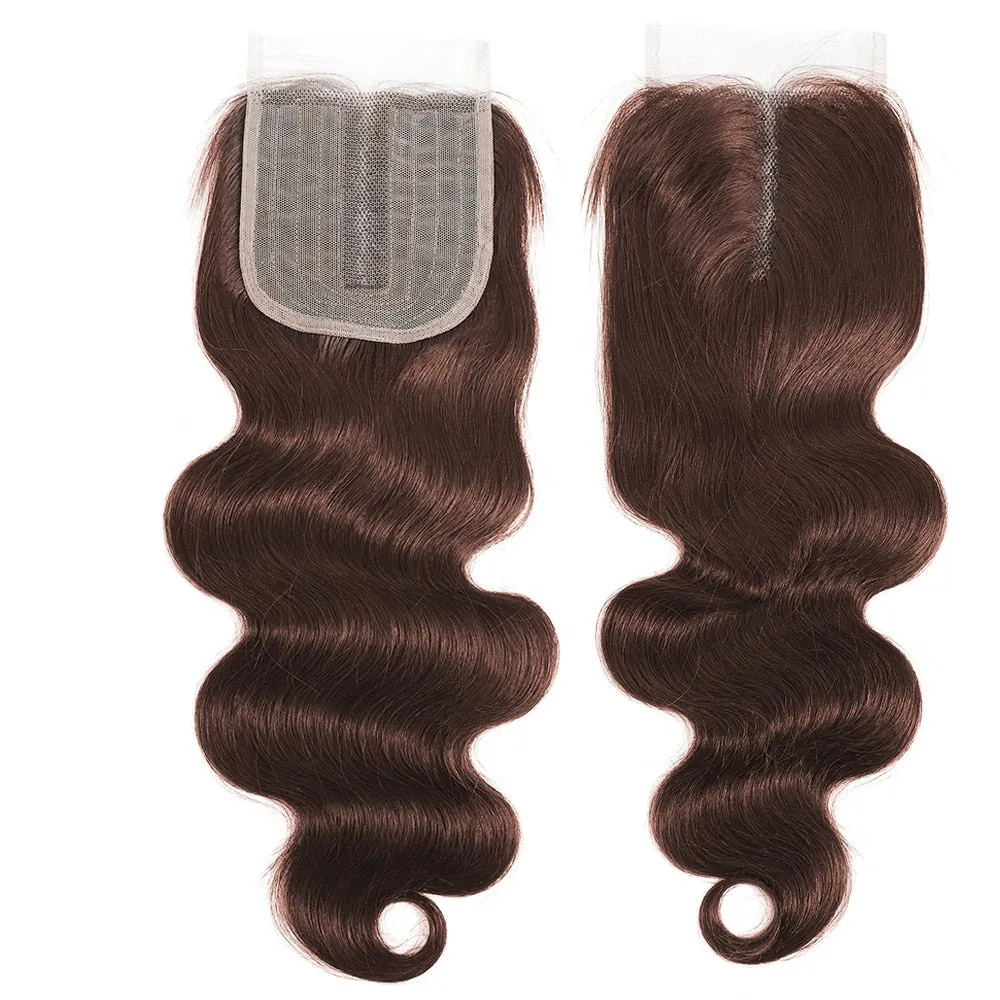 Colored Body Wave Braziian Human Hair with Lace Clousre