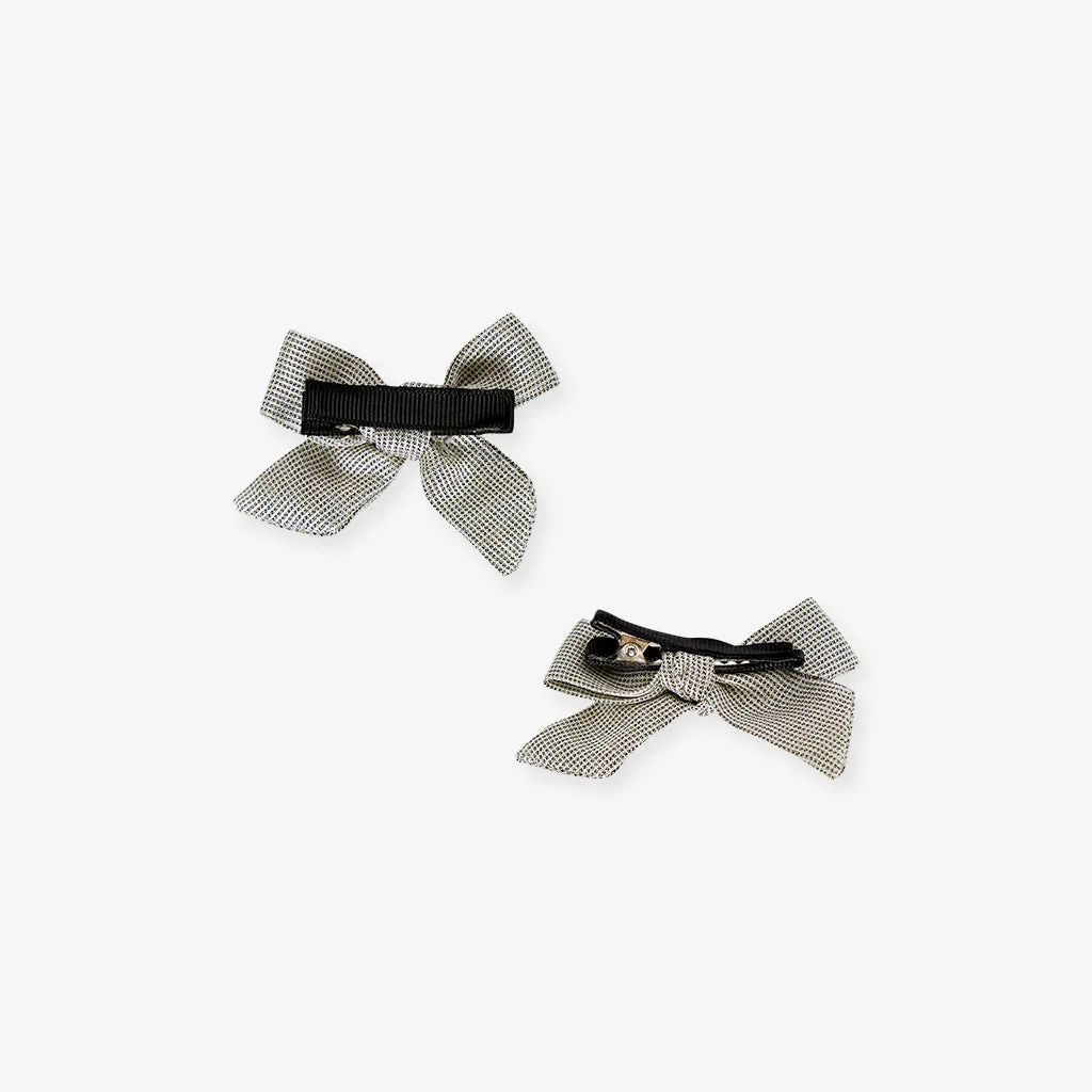 Cosmic Black Mini Bow Hair Clips