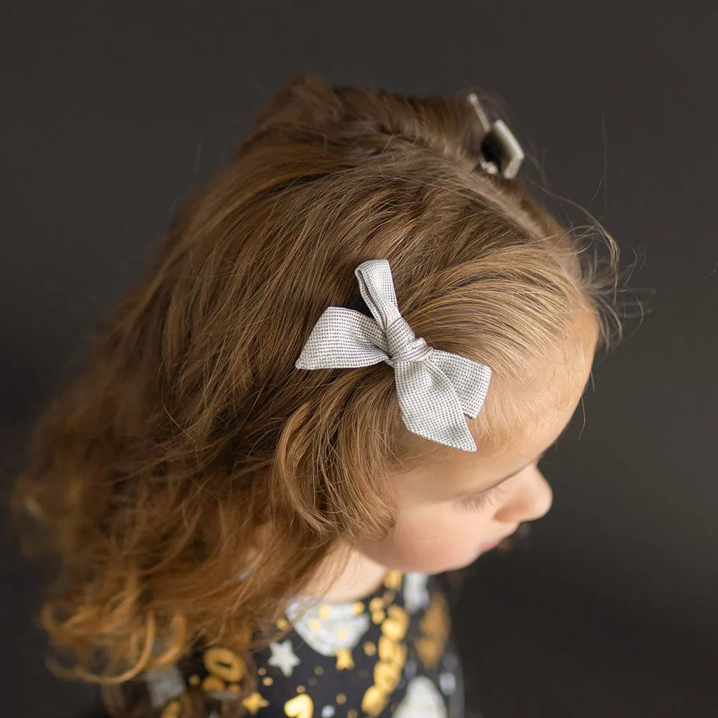 Cosmic Black Mini Bow Hair Clips