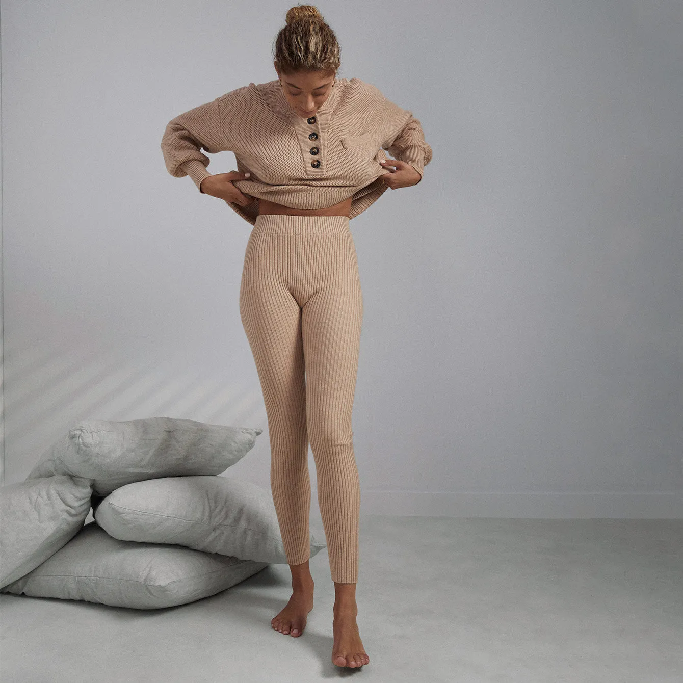 Cozy Cotton Silk Ribbed Legging