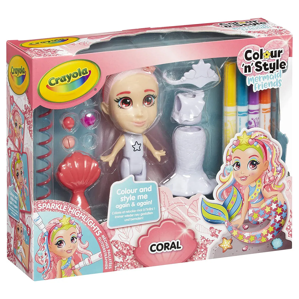 Crayola Colour 'n' Style Mermaid Friends Coral Doll