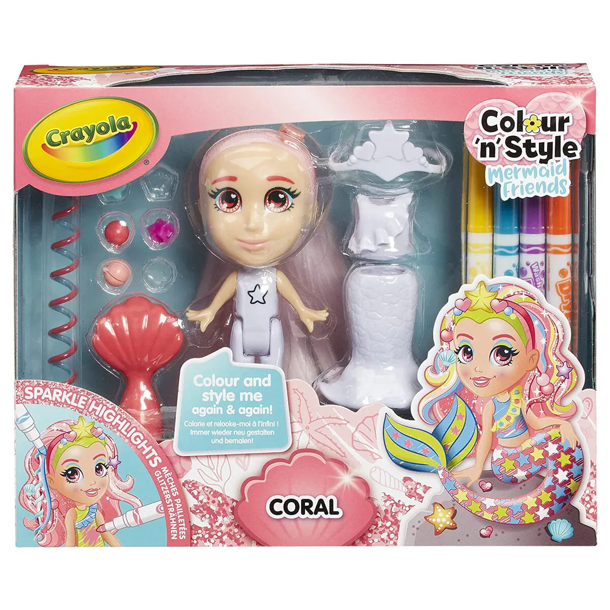 Crayola Colour 'n' Style Mermaid Friends Coral Doll