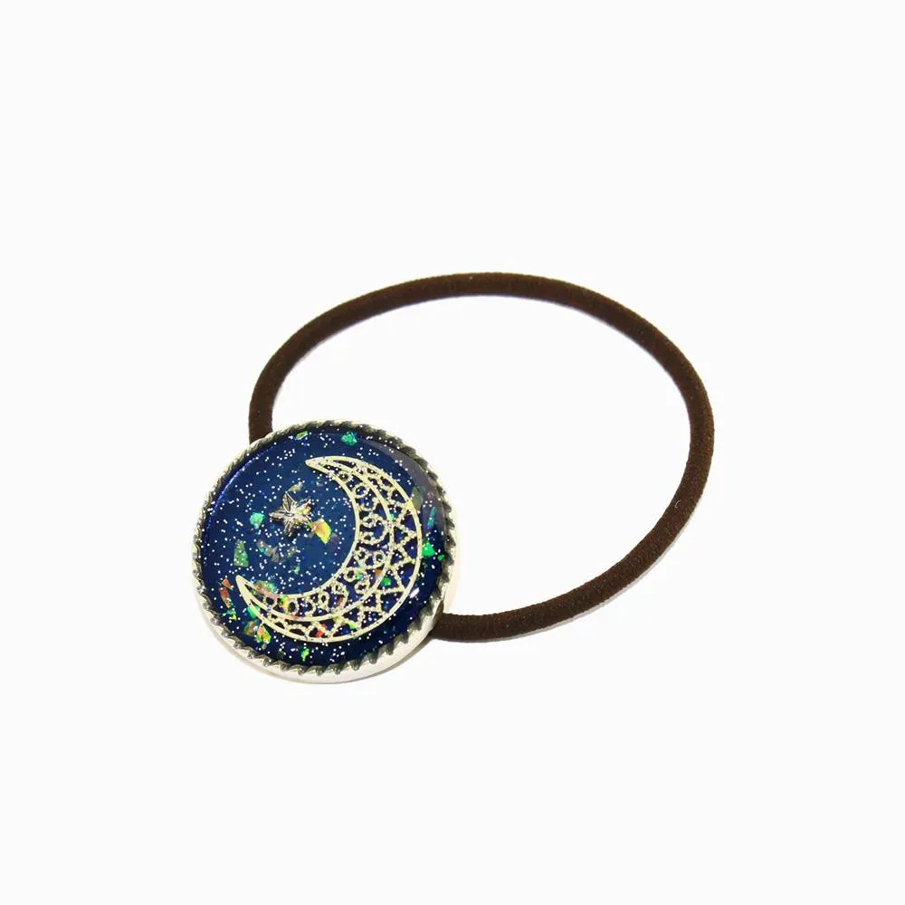 Crescent Moon Disc Ponytail Holder