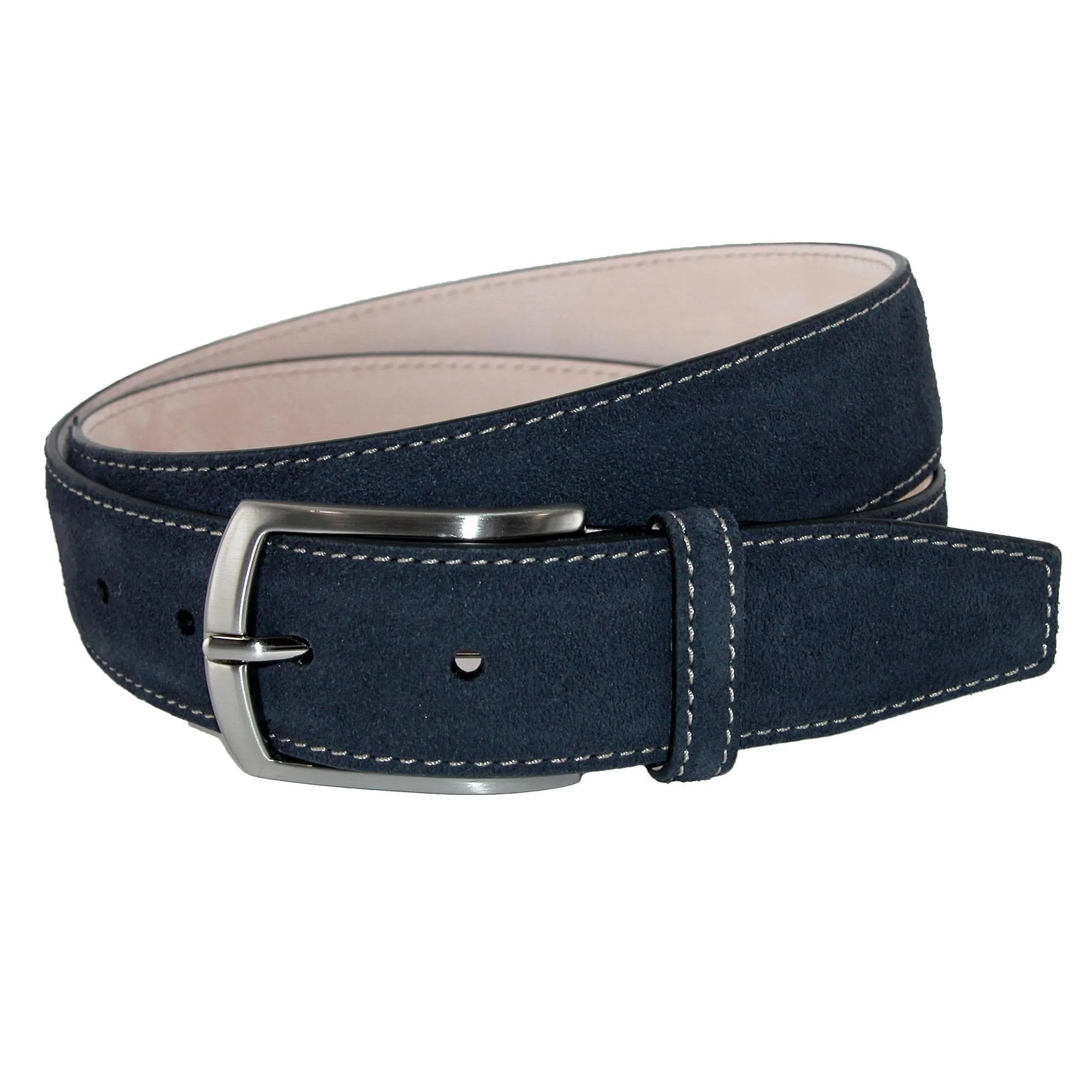 CrookhornDavis Men's Monza Suede Belt with Contrast Stitch