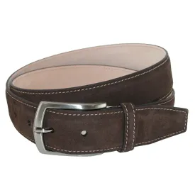 CrookhornDavis Men's Monza Suede Belt with Contrast Stitch