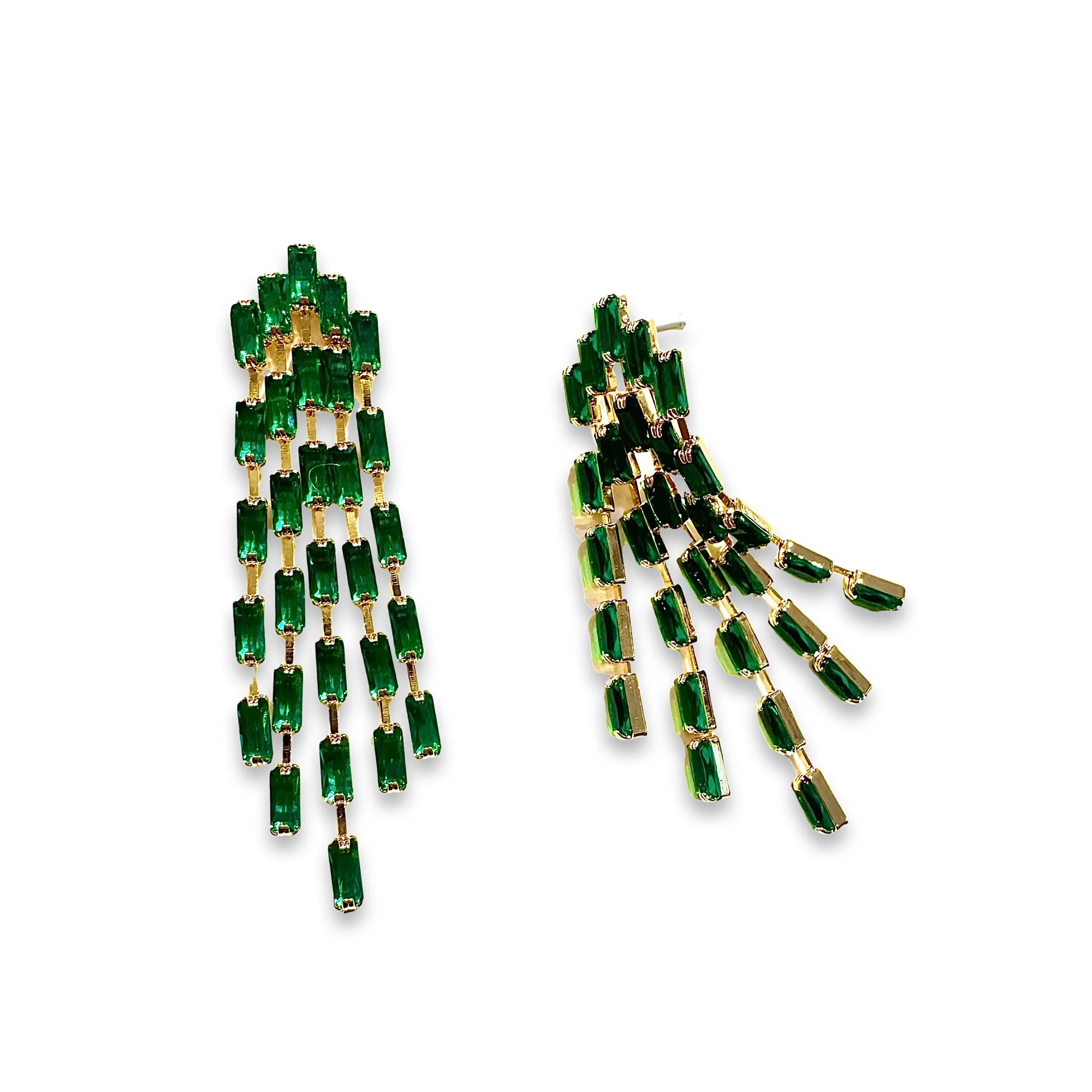 Crystal Tassel Statement Earrings