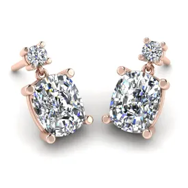 Cushion Shape Lab Grown Diamond Drop Earrings EDCCD