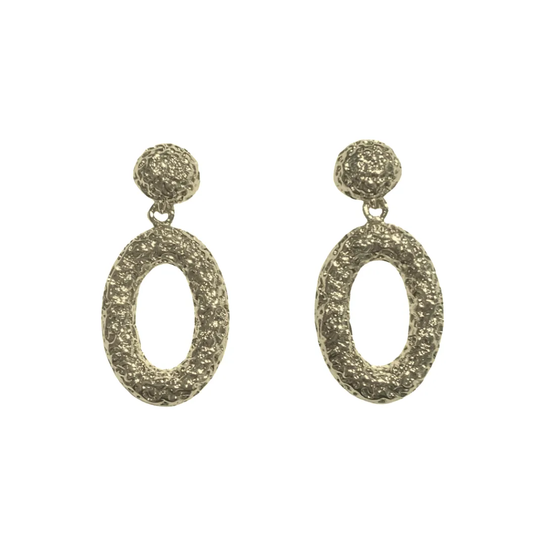 Deandra Hammered Oval Earrings