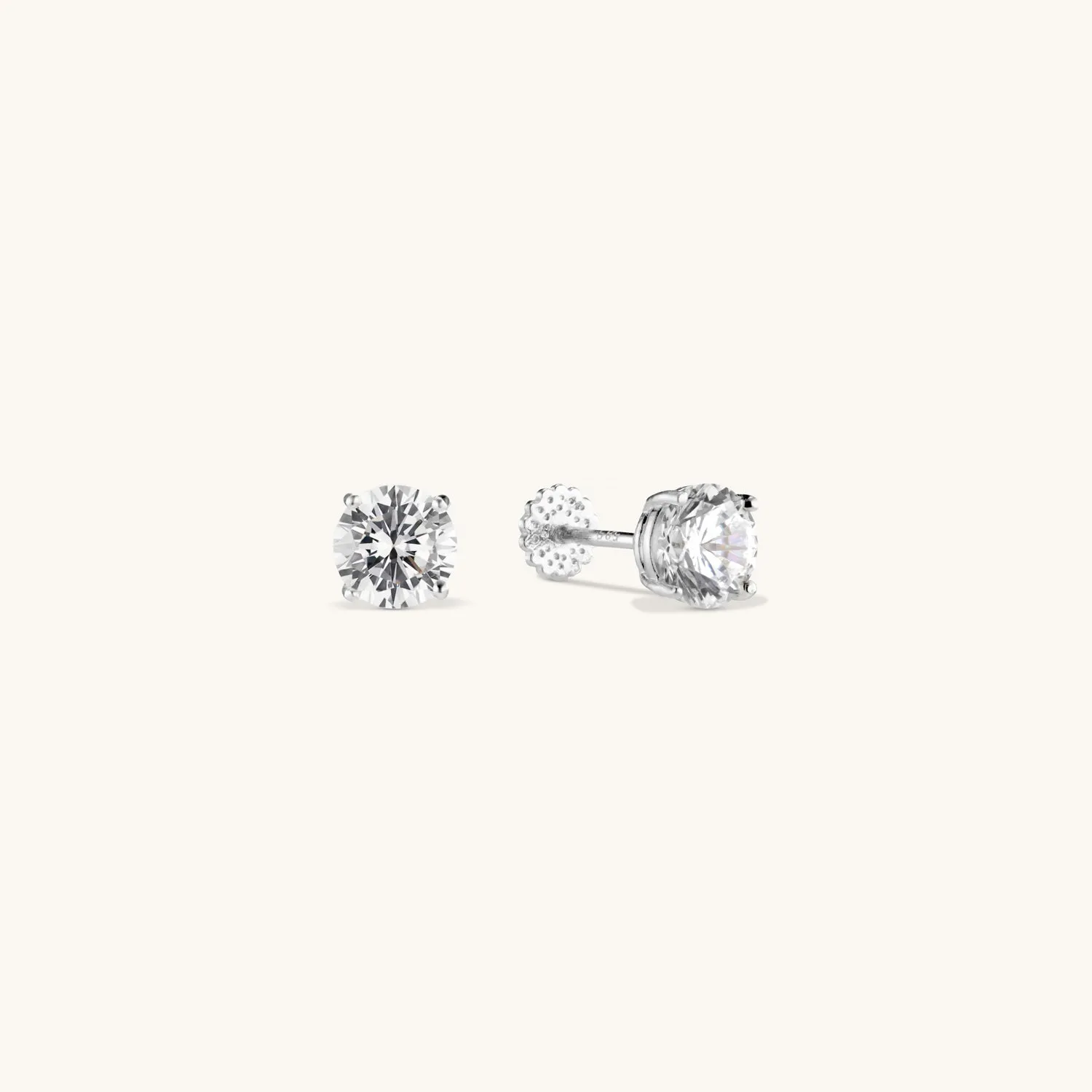 Diamond Stud Earrings in Silver