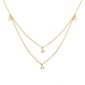 Double 4 Spark Gold Necklace