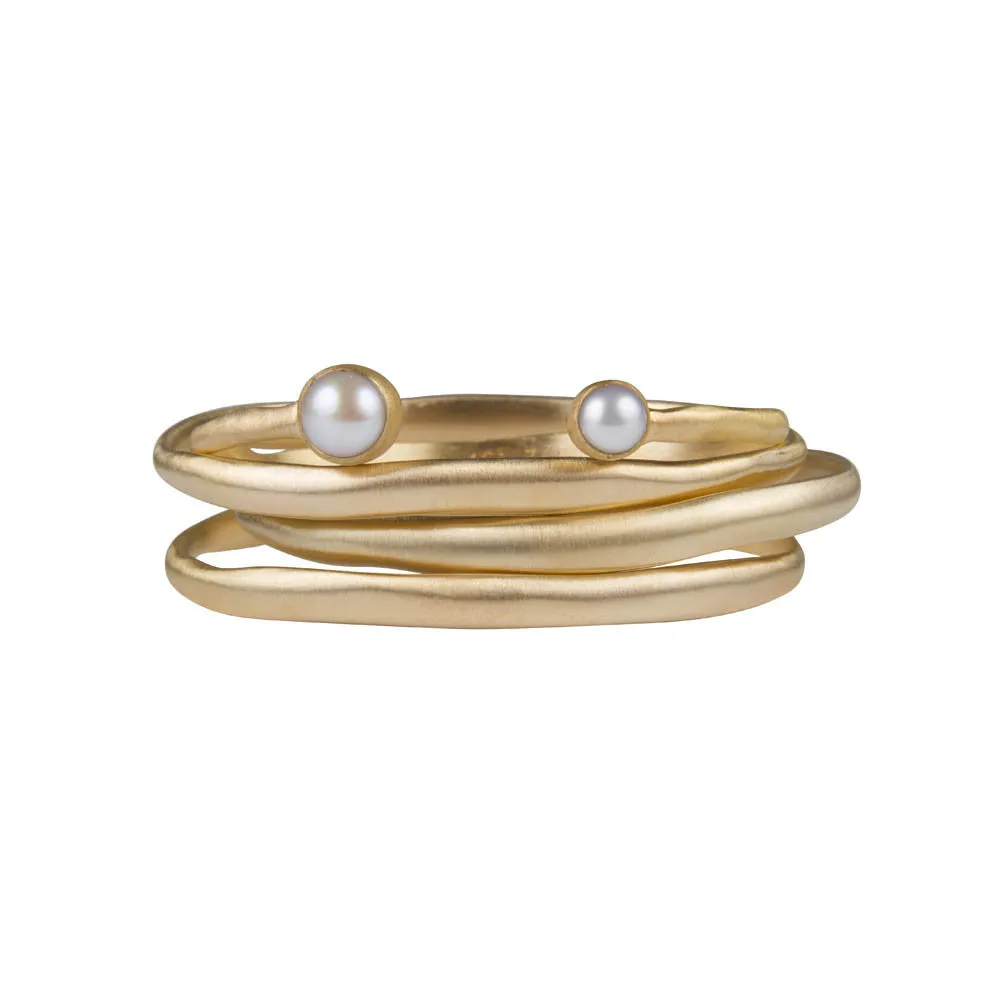 DOUBLE PEARL CUFF - GOLD