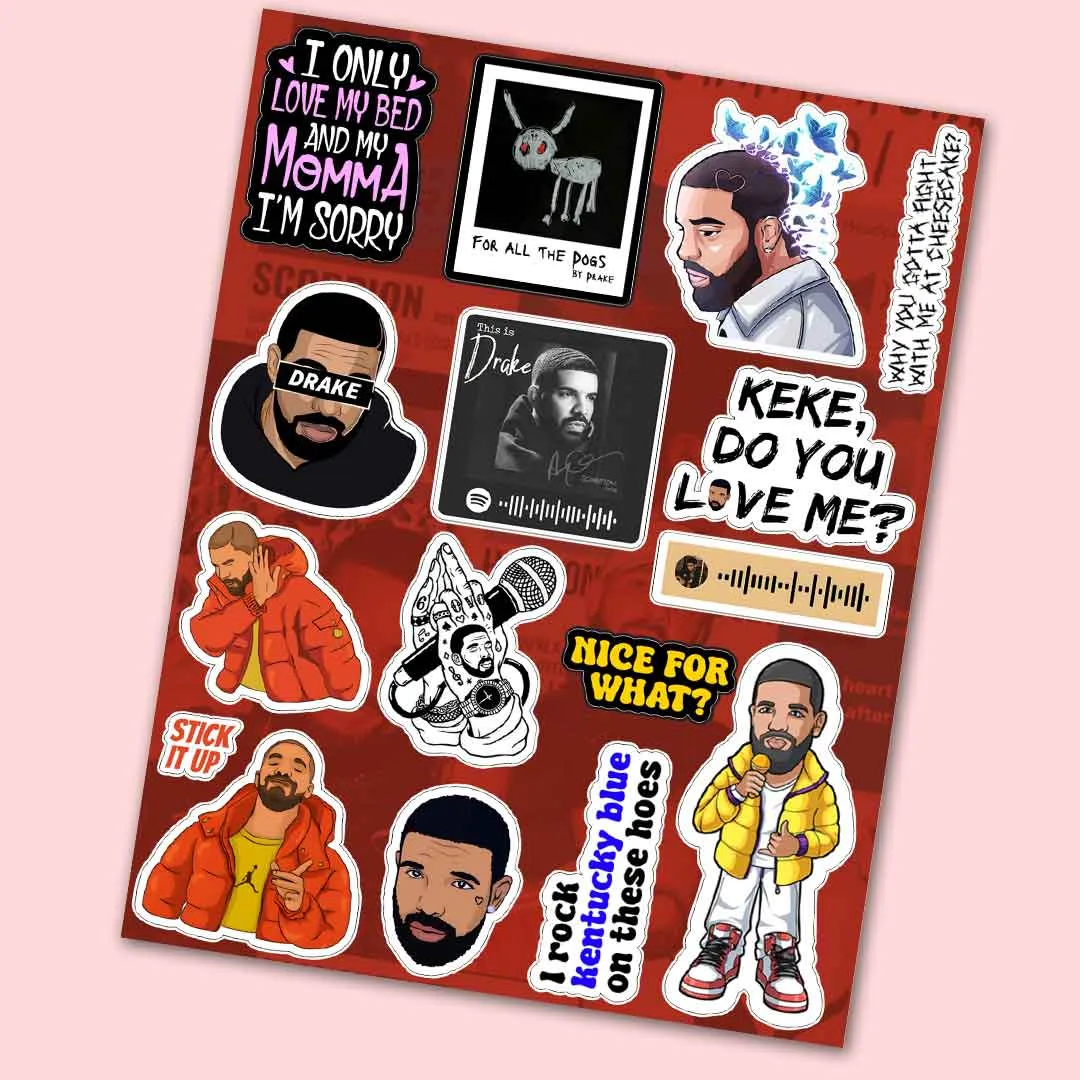 Drake mini sticker sheet