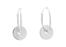 E11 Circle Hoop Earrings, Sterling Silver