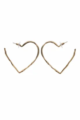 Emilie Gold Heart Hoop Earrings