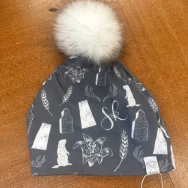 Emma & April- Pom Pom Hat- MSRP $30: Grey -children-