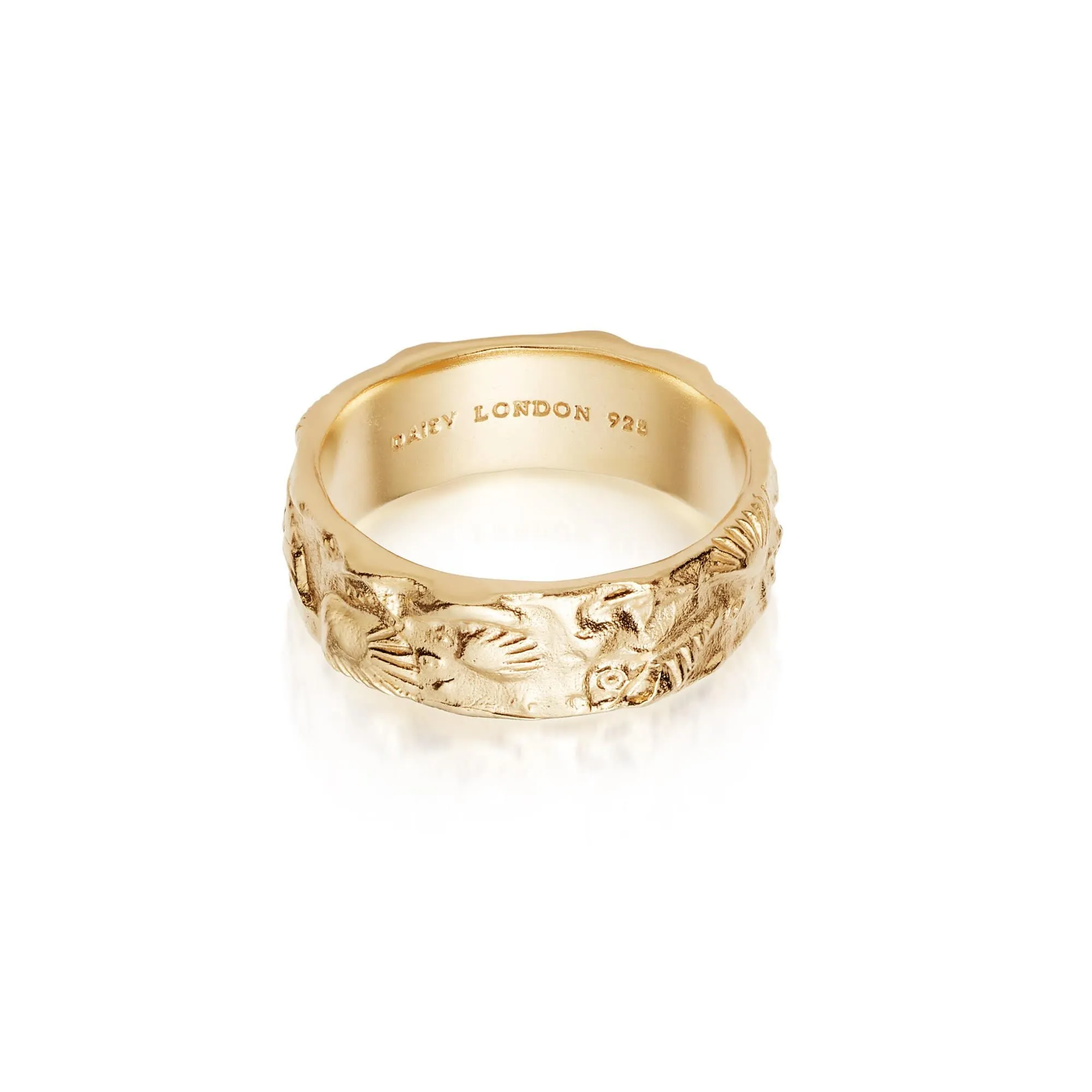 Fossil Band Ring 18ct Gold Plate