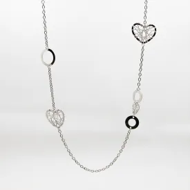 Fresh Accessories - Necklace Long Geometric Silver Heart