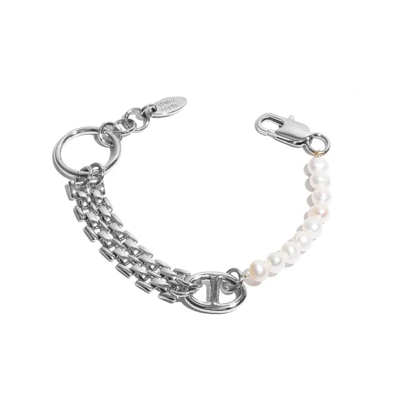 Freshwater Pearl Belted Chain Bracelet