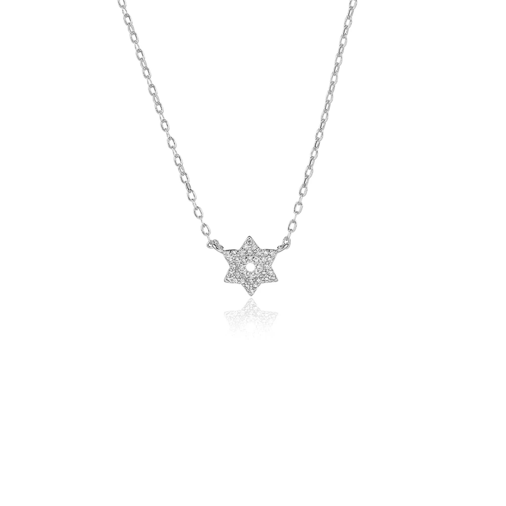 Full Pave Small Magen David Necklace