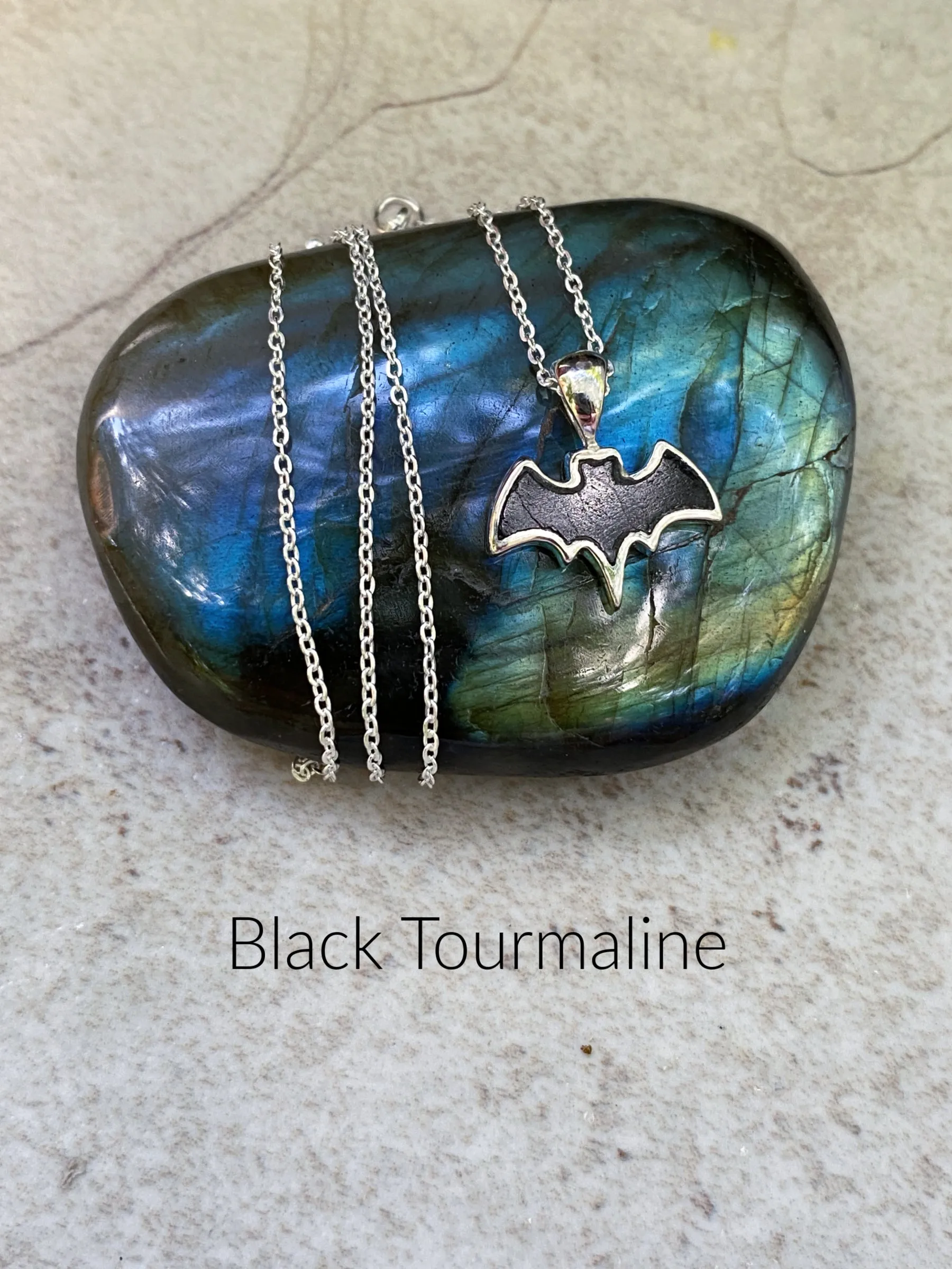 Gemstone Bat Necklace