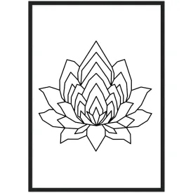 Geometric Lotus Wall Art