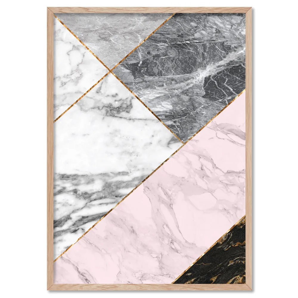 Geometric Marble Slices I - Art Print