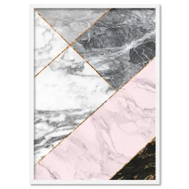 Geometric Marble Slices I - Art Print