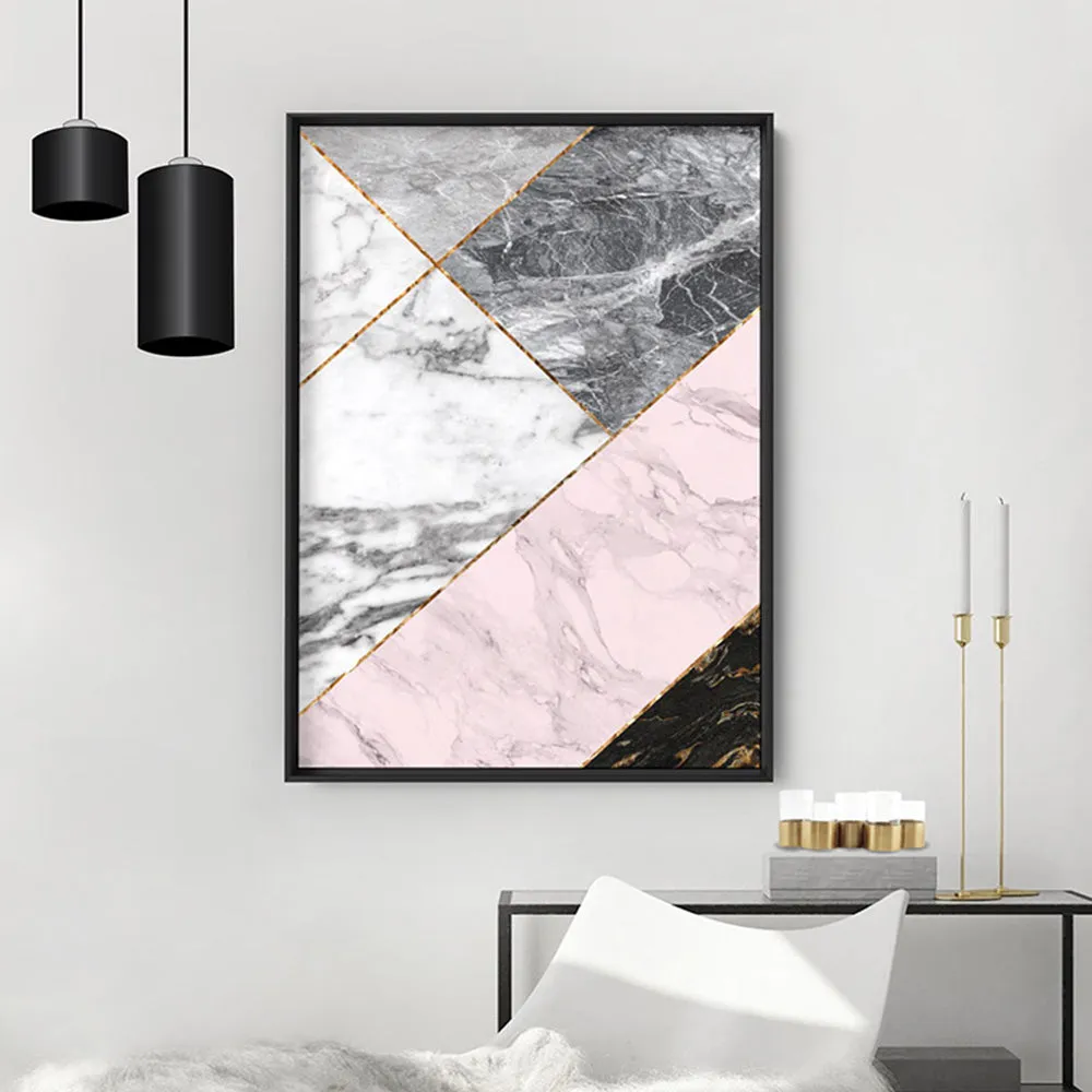 Geometric Marble Slices I - Art Print