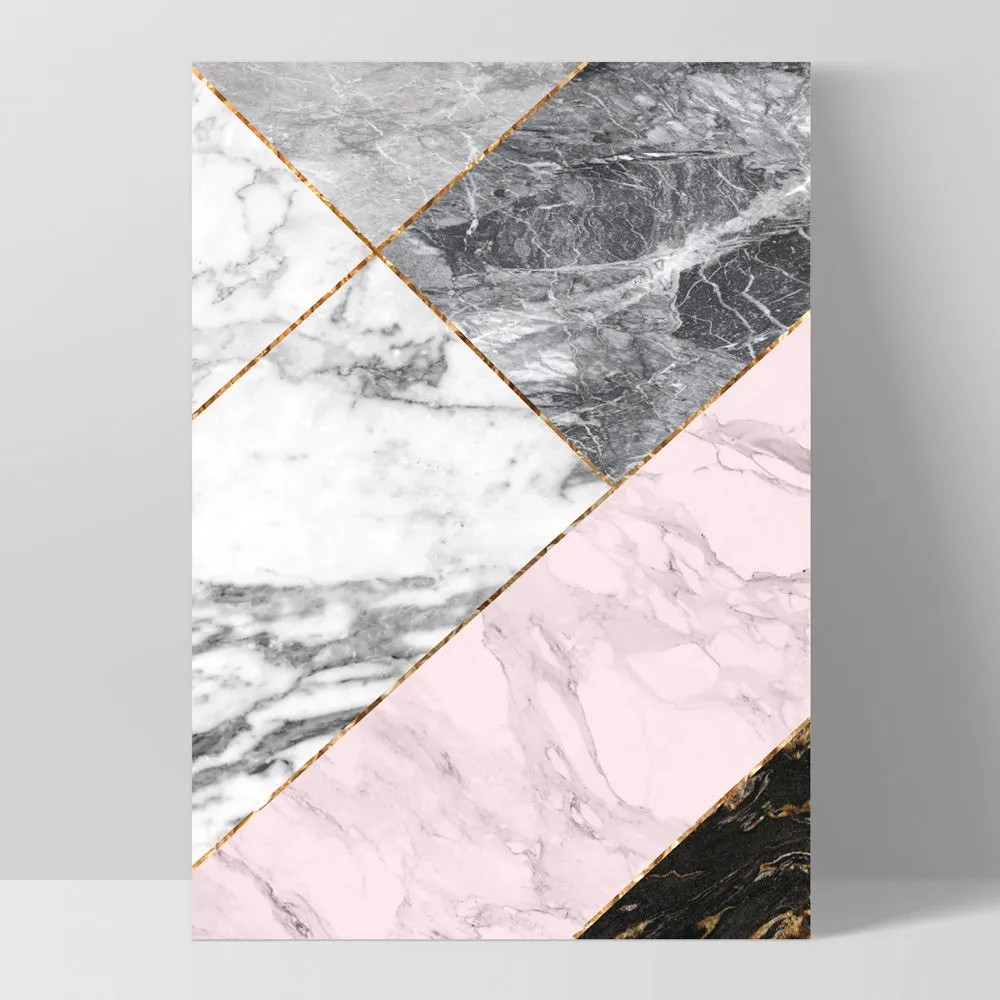 Geometric Marble Slices I - Art Print