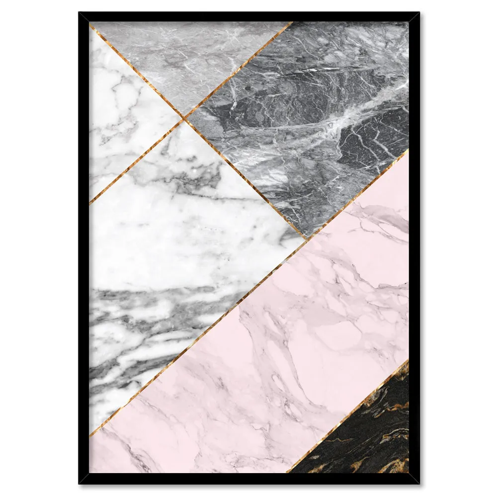 Geometric Marble Slices I - Art Print