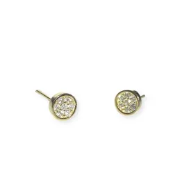 Geovana Round Pave Disc Studs