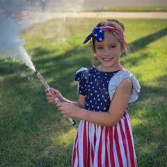 Girls American Flag Print Headbands