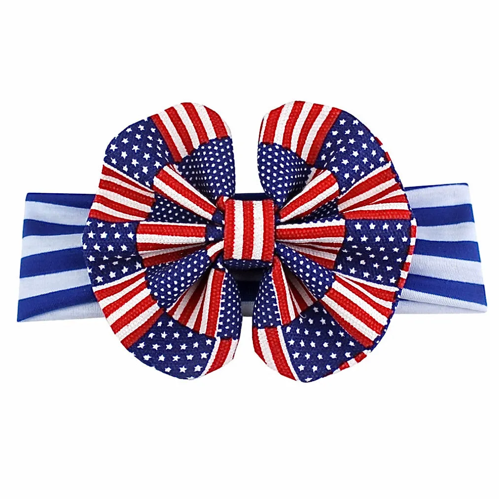 Girls American Flag Print Headbands