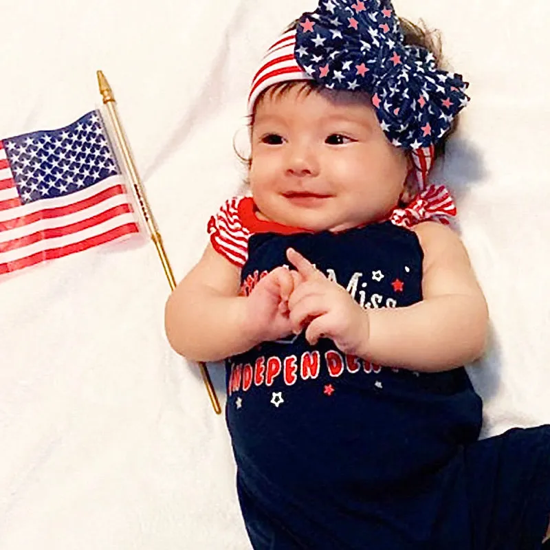 Girls American Flag Print Headbands