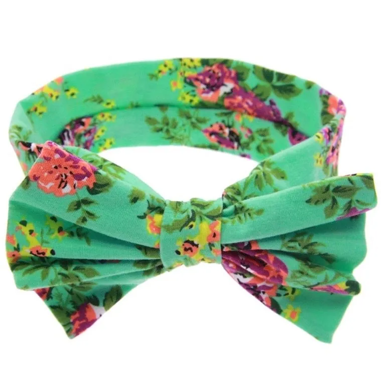 Girls Butterfly Bowknot Elastic Print Headband