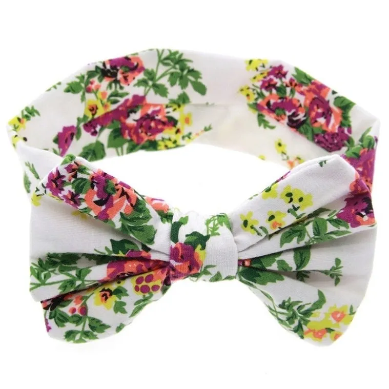 Girls Butterfly Bowknot Elastic Print Headband