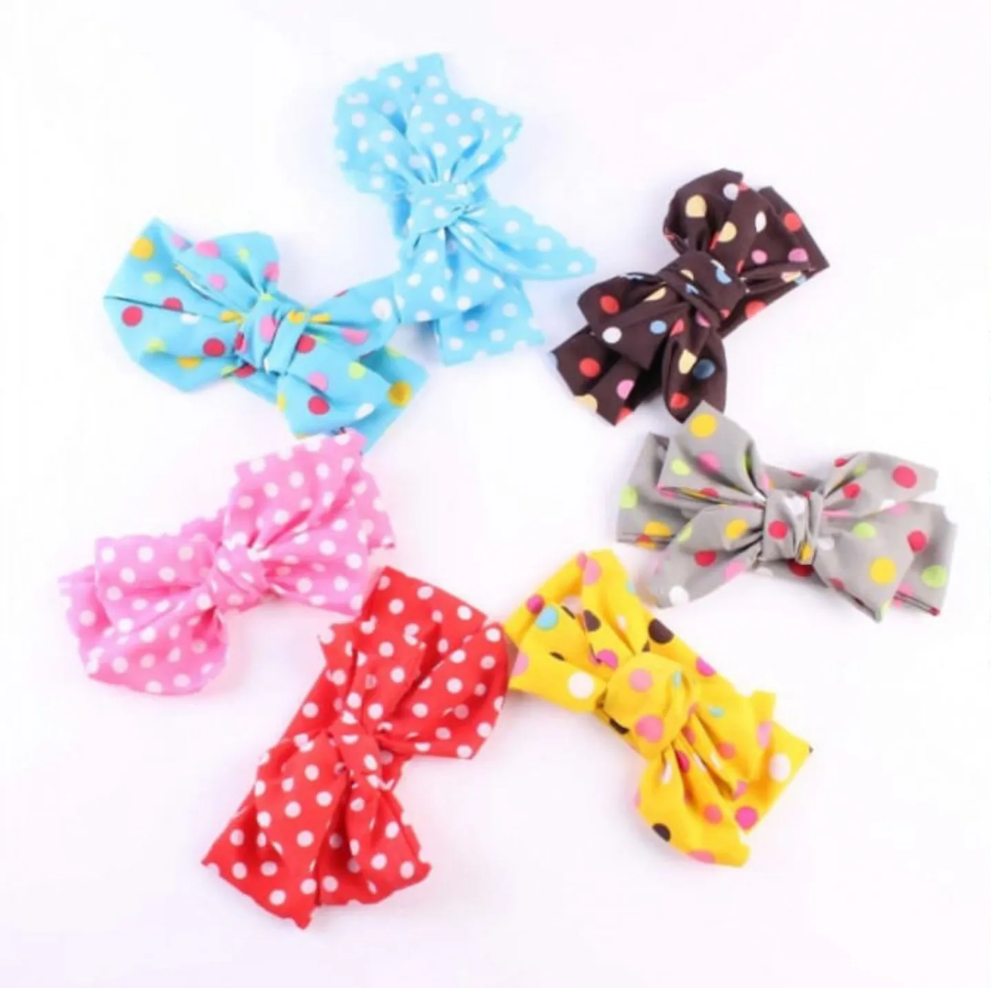 Girls Polka Dot Bowknot Tie Headband