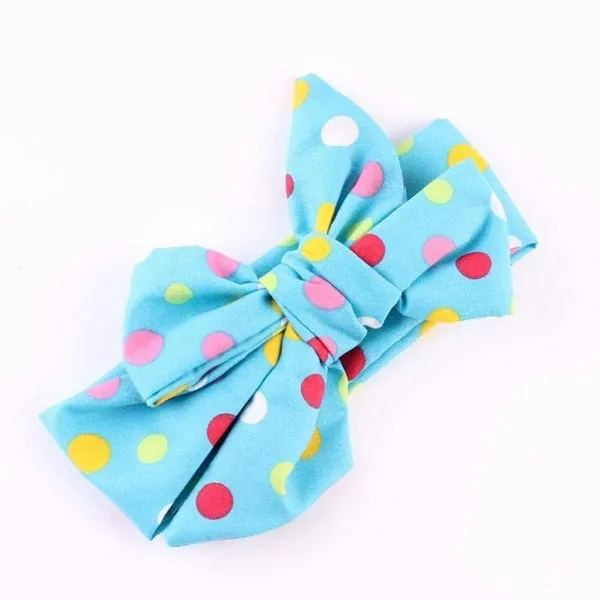 Girls Polka Dot Bowknot Tie Headband