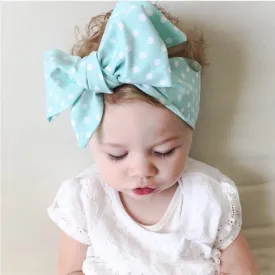 Girls Polka Dot Bowknot Tie Headband