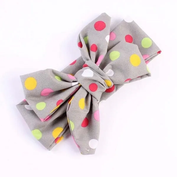 Girls Polka Dot Bowknot Tie Headband