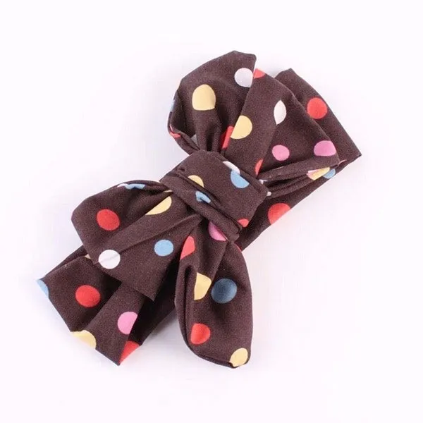 Girls Polka Dot Bowknot Tie Headband