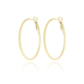 Gold coloured classic hoop earrings