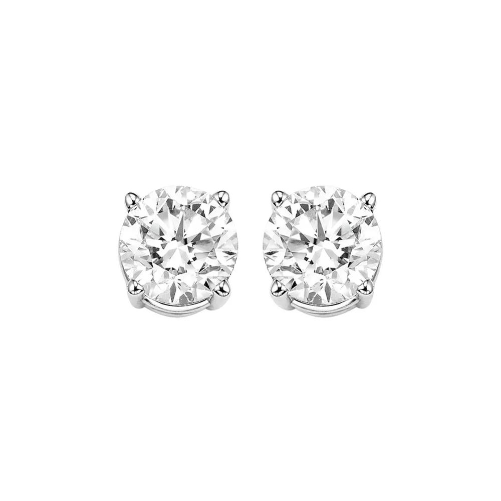 Gold Diamond Stud Earrings