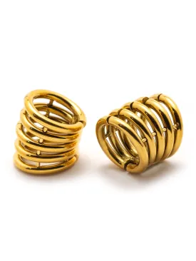 Gold Multi-Ring Steel Ear Cuffs