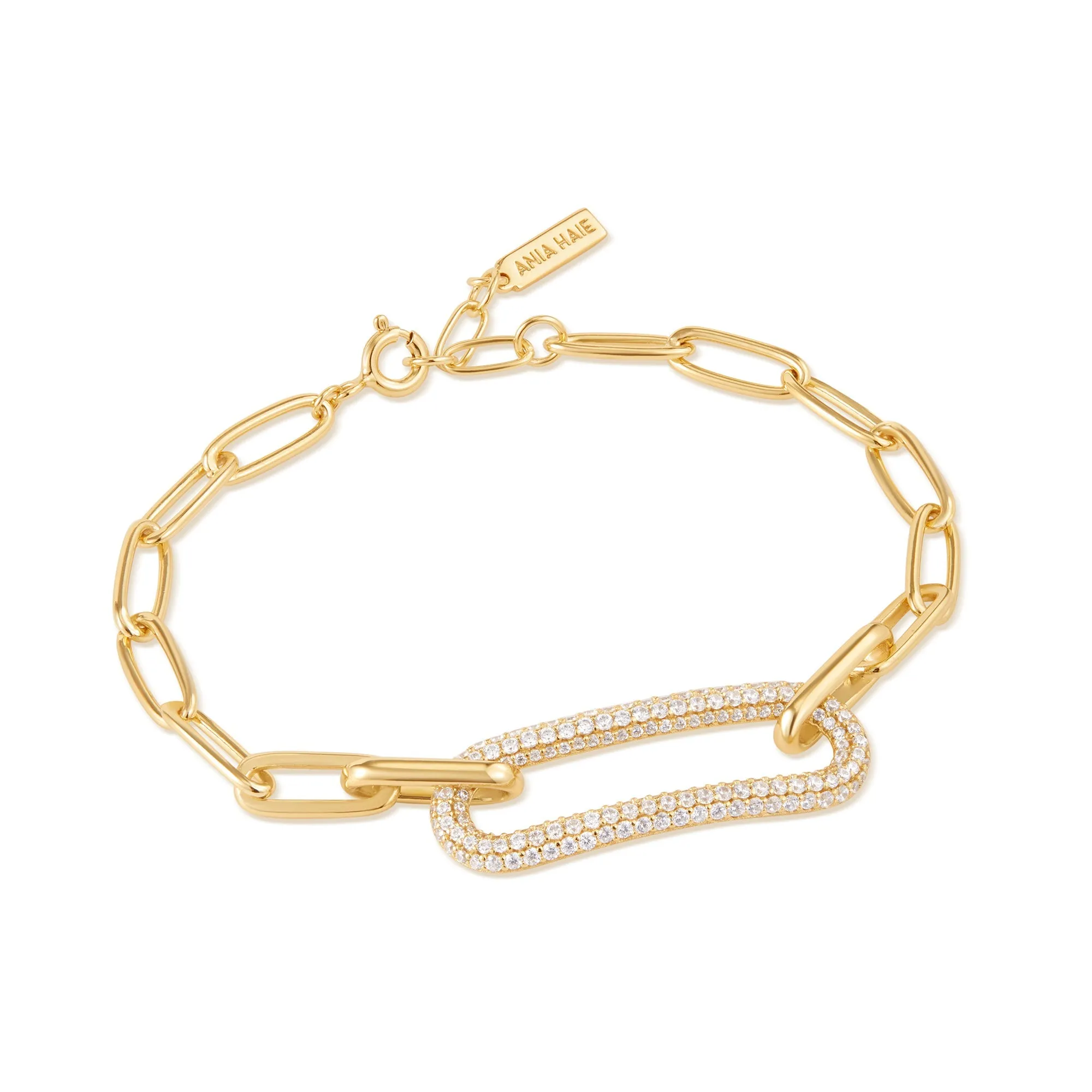 Gold Pave Link Bracelet