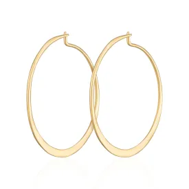 Gold Plated Flat Hoop Earrings