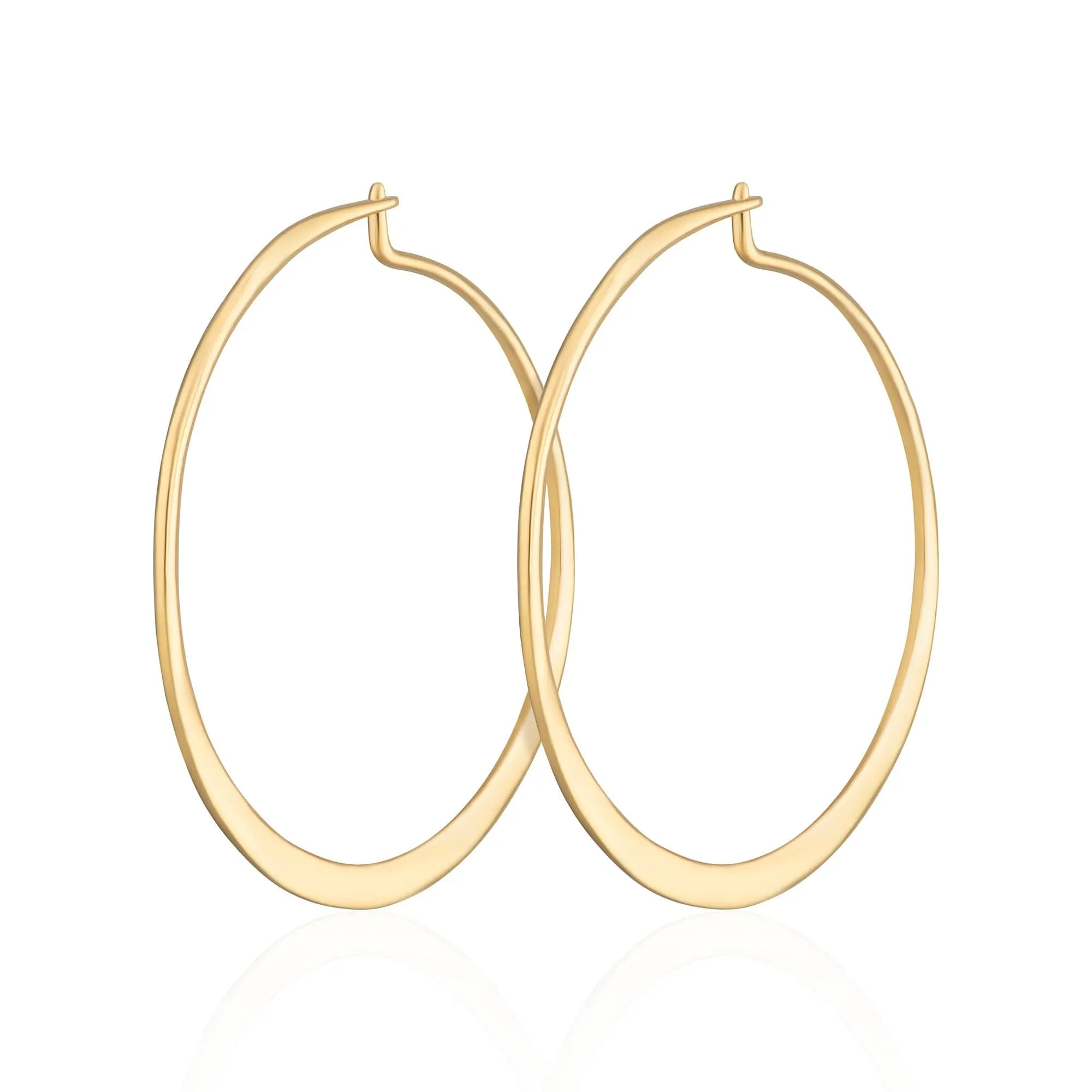 Gold Plated Flat Hoop Earrings