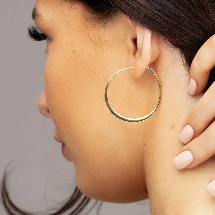 Gold Plated Flat Hoop Earrings