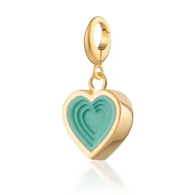 Gold Plated Geometric Turquoise Heart Charm