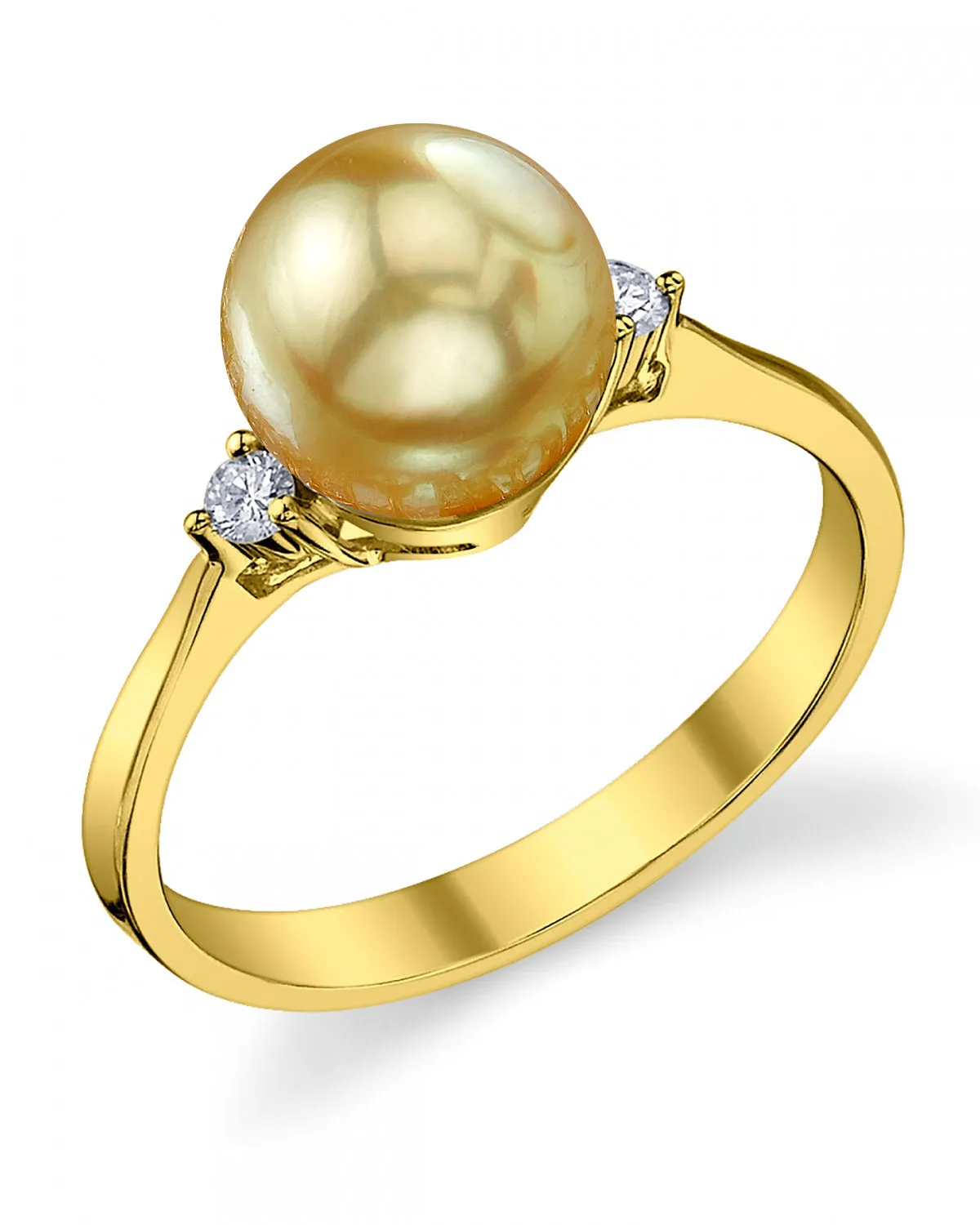 Golden South Sea Pearl & Diamond Polaris Ring